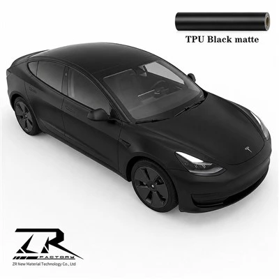Mate negro de TPU película del abrigo del cambio de color del coche de 7,5 mil